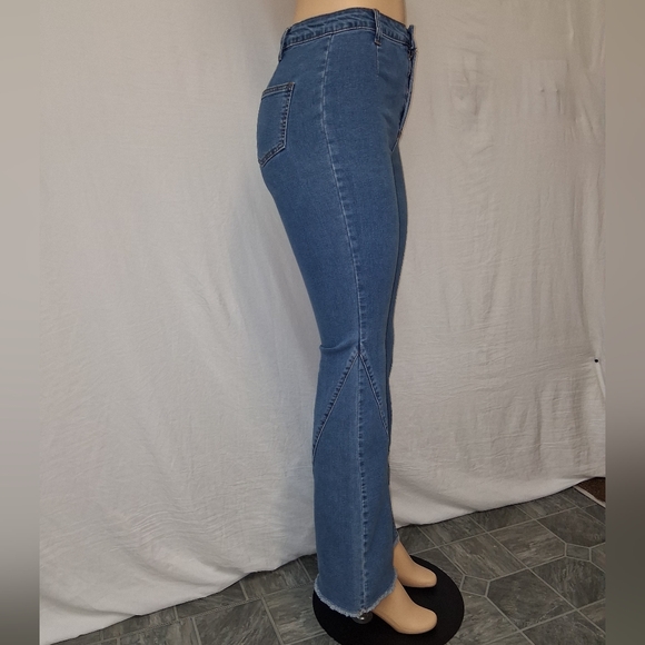 Lalavon Classic Blue Flare Jeans for Women Size S - Picture 7 of 17